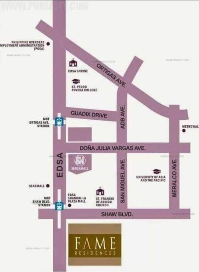 Penthouse Studio At Fame Residence 41St Floor, Shangrila-Megamall Manila Exteriér fotografie